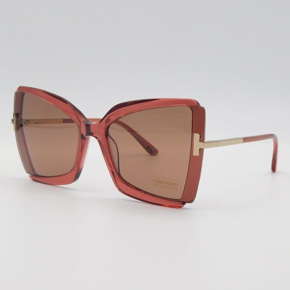 Tom Ford Accessories - TOM FORD FT0766 72Y TRANSPARENT PINK BUTTERFLY AUTHENTIC SUNGLASSES 63-19-135